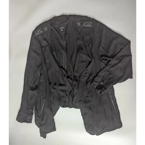 Torrid Size 4 Black Flowy Cardigan Army Soft Thin Jacket Pockets